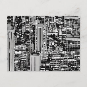 New York Cityscape i svart och vitt Vykort