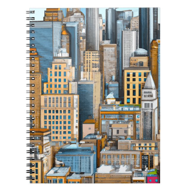 New York Cityscape Illustration Anteckningsbok (Framsidan)
