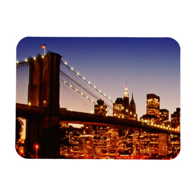 New York cityscape med bro över floden Magnet (Horisontell)