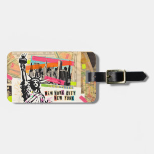New York Cityscape Resemagasin Pop Art Collage Bagagebricka