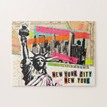 New York Cityscape Resemagasin Pop Art-kollage