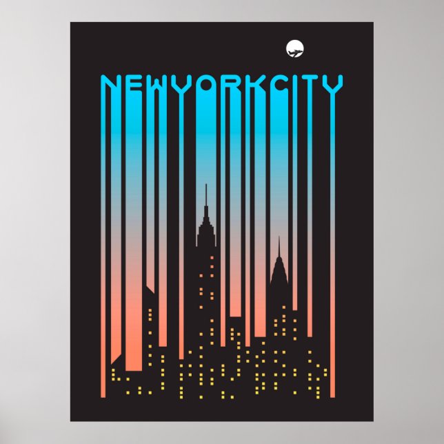 New York Cityscape Skyscraper Poster (Framsidan)
