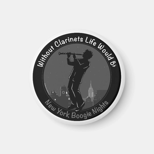 New York Clarinet Player Magnet (Framsidan)