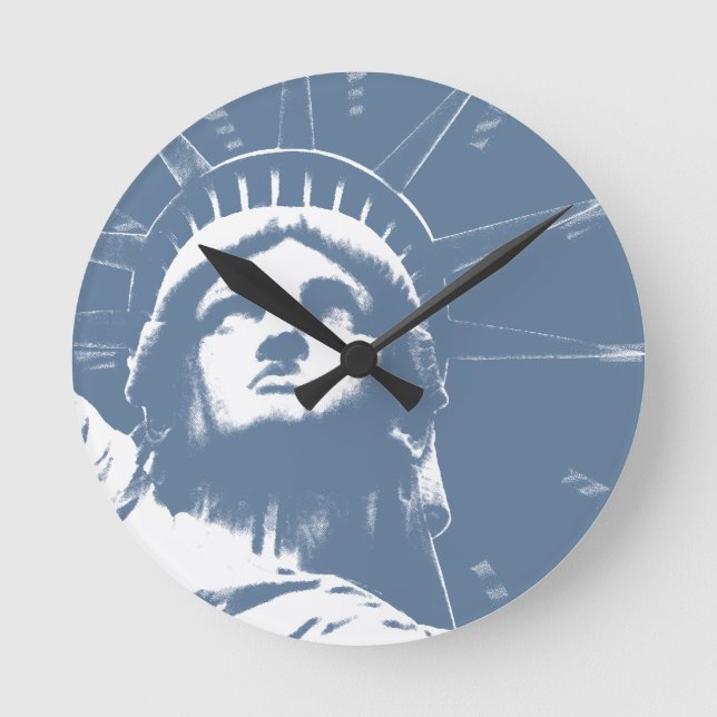 New York Clock Frihetsgudinnan Clock Rund Klocka (Framsida)