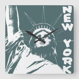 New York Clock Frihetsgudinnan Wall Clock Fyrkantig Klocka