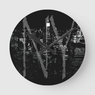 New York Clock ger NY Wall Clock Rund Klocka