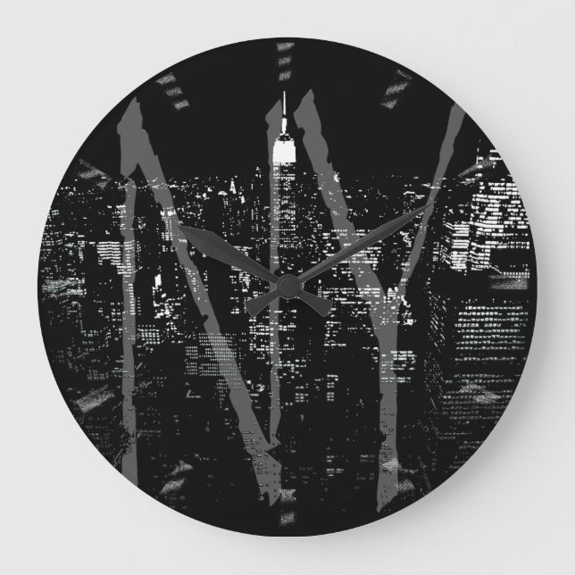 New York Clock ger NY Wall Clock Stor Klocka (Framsida)