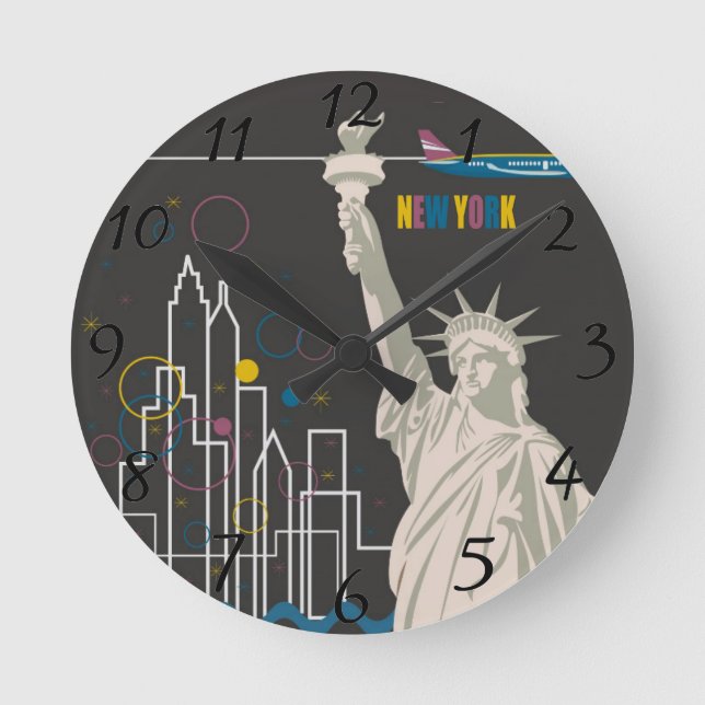 New York Clock Rund Klocka (Framsida)