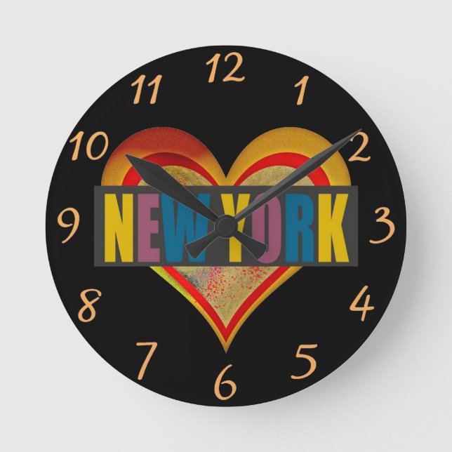 New York Clock Rund Klocka (Framsida)