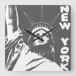 New York Clock Statue of Liberty Wall Clock Fyrkantig Klocka
