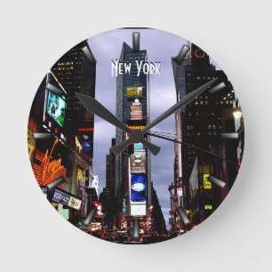 New York Clock Times Square NY Wall Clock Rund Klocka