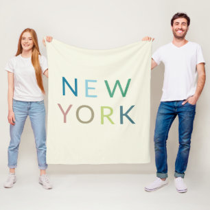 New York Colorful Text Fleecefilt