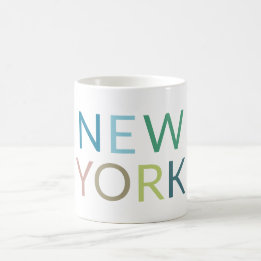 New York Colorful Text Kaffemugg