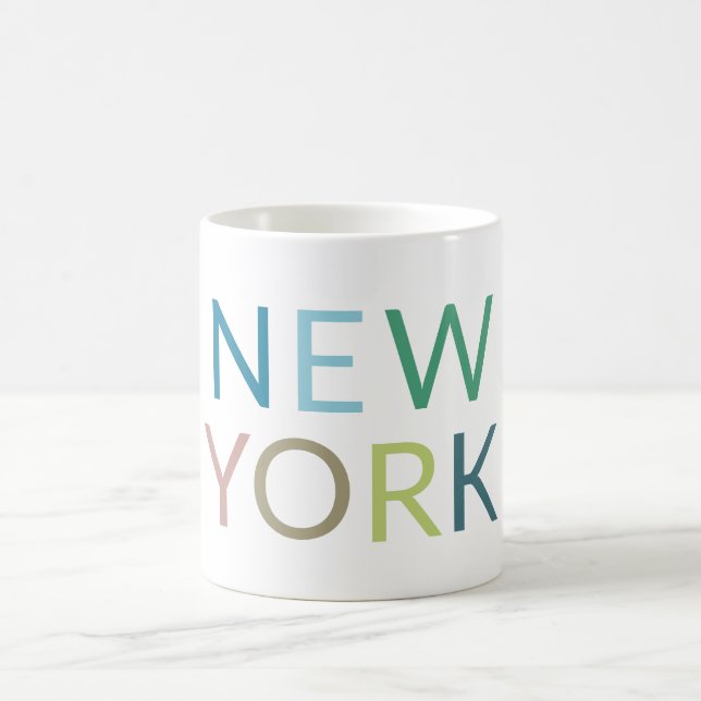 New York Colorful Text   Kaffemugg (Center)
