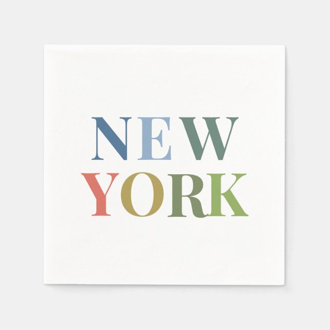 New York Colorful Text Pappersservett (Framsidan)