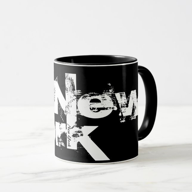 New York - Coola Black and White Stil Mugg (Framsida höger)