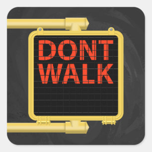 New York Crosspromenad Walk Fyrkantigt Klistermärke