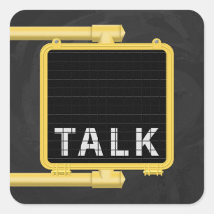 New York Crosspromenader-signera Talk Fyrkantigt Klistermärke