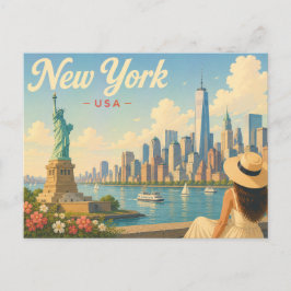 New York - Damen i hatten Reserikskort Vykort