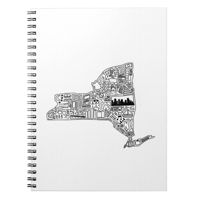 New York Detailed Doodle Anteckningsbok (Framsidan)