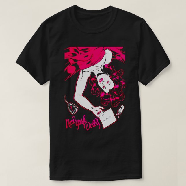 New York Doll's (Rosa) Dam T Shirt (Design framsida)