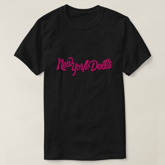New York Doll's (Rosa) Plain T Shirt (Design framsida)