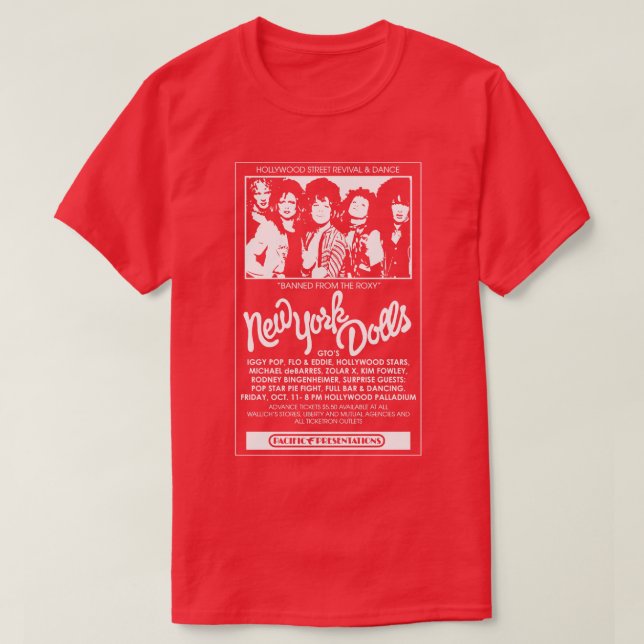 New York Dolls Show Poster T Shirt (Design framsida)