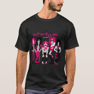 New York Dolls Tecknad Glam Punk Karaktärsband T Shirt