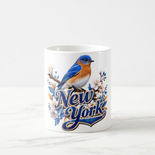 New York Eastern Bluebird Botanisk Kaffemugg (Center)