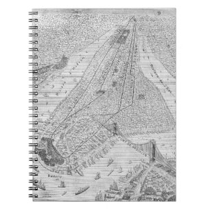 New York: El-tåg, C1878 Anteckningsbok Med Spiral
