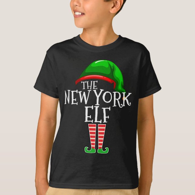 New York Elf Matching Familjejul Gift City F T Shirt (Framsida)