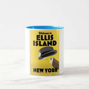 New York Ellis Island Två-Tonad Mugg