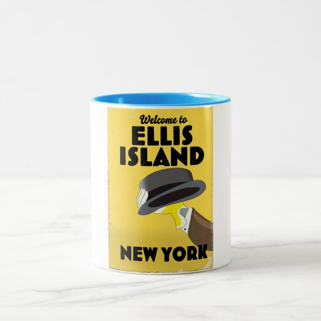New York Ellis Island Två-Tonad Mugg (Center)