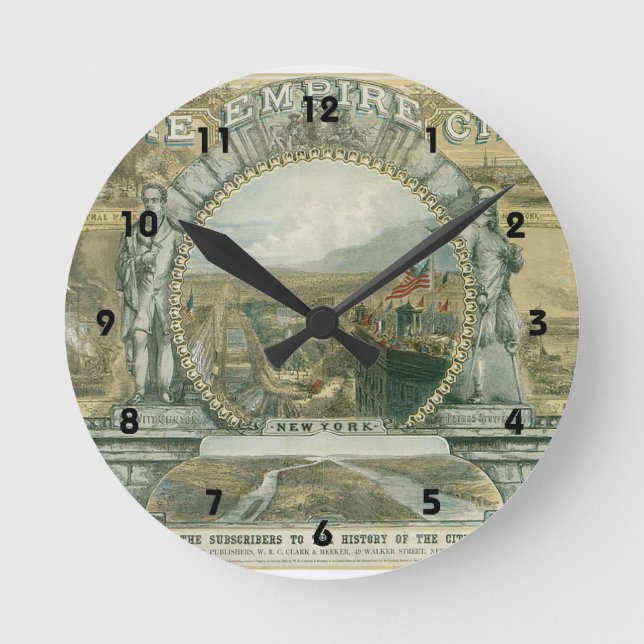 New York Empire City Rund Klocka (Framsida)