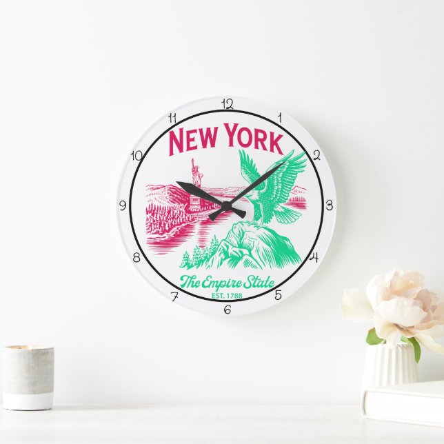 New York Empire State Eagle Stor Klocka (Hem)
