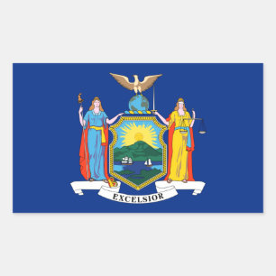 New York: Empire State, Hem Stor Äpple Flagga Rektangulärt Klistermärke
