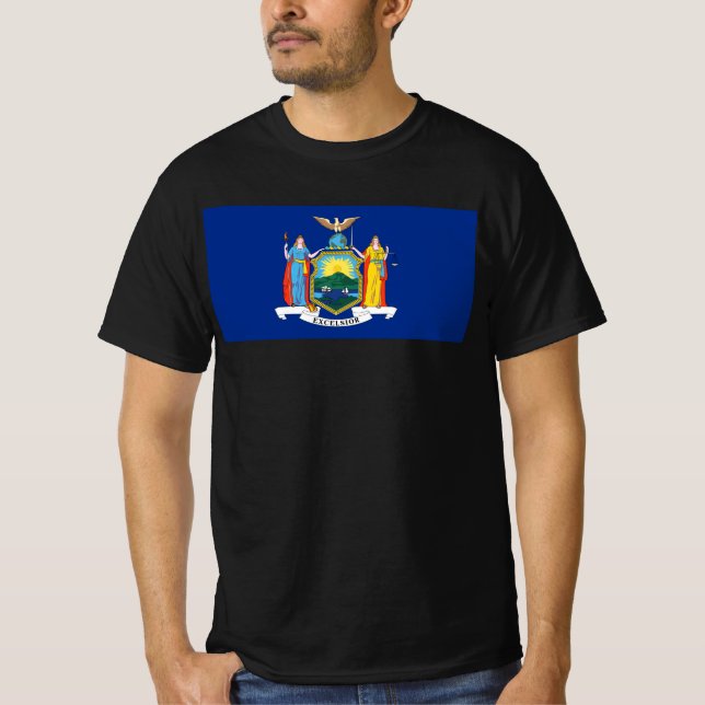 New York: Empire State, Hem Stor Äpple Flagga T Shirt (Framsida)