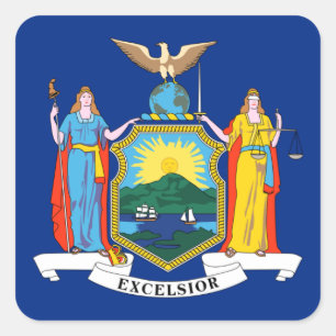 New York: Empire state, Home Big Apple Flagga Fyrkantigt Klistermärke
