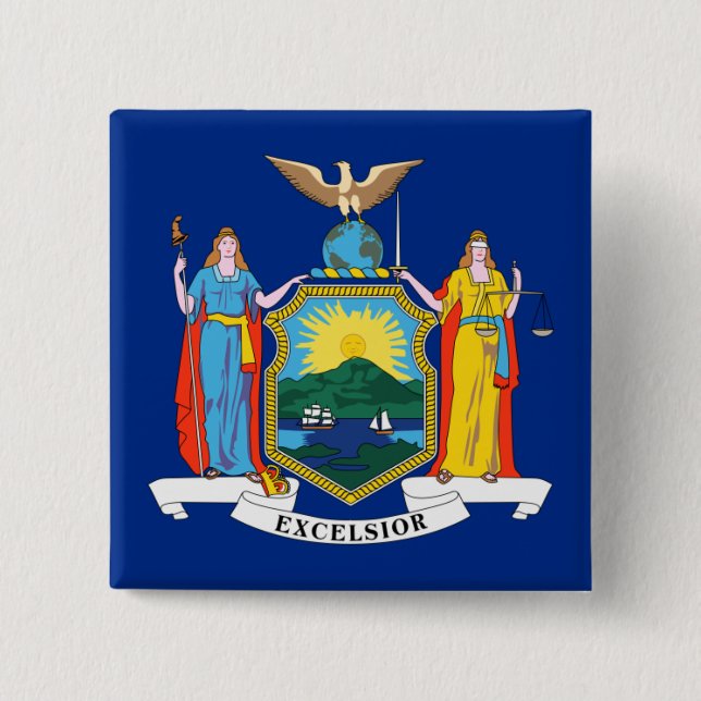 New York: Empire state, Home Big Apple Flagga Knapp (Framsida)