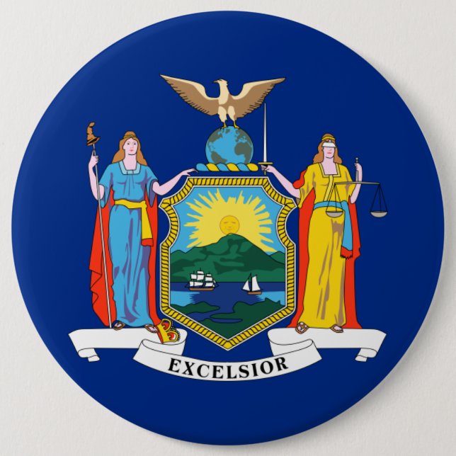 New York: Empire state, Home Big Apple Flagga Knapp (Framsida)