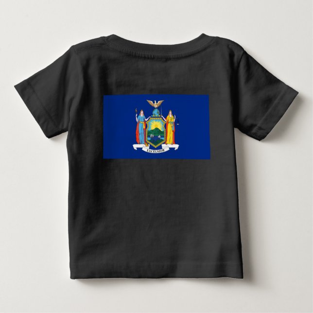 New York: Empire state, Home Big Apple Flagga T Shirt (Baksida)