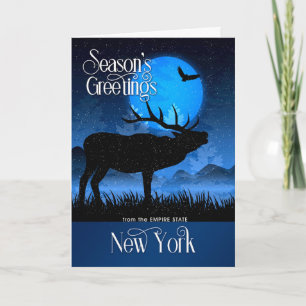 New York, Empire state Woodland Moose Helgkort