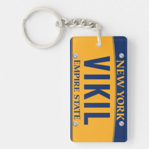 New York empire stateregistreringsskylt Keychain