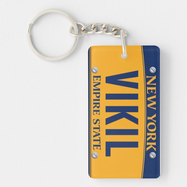 New York empire stateregistreringsskylt Keychain (Framsidan)