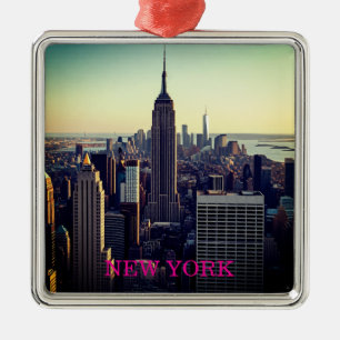 New York – Empirestaten Ikon Julgransprydnad Metall