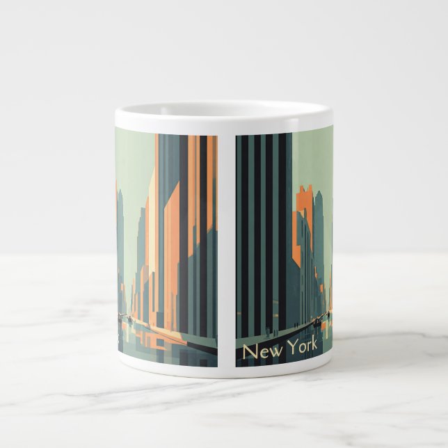 New York - En Vintagehyllning Jumbo Mugg (Framsidan)