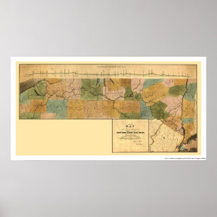 New York & Erie järnvägkarta 1834 Poster
