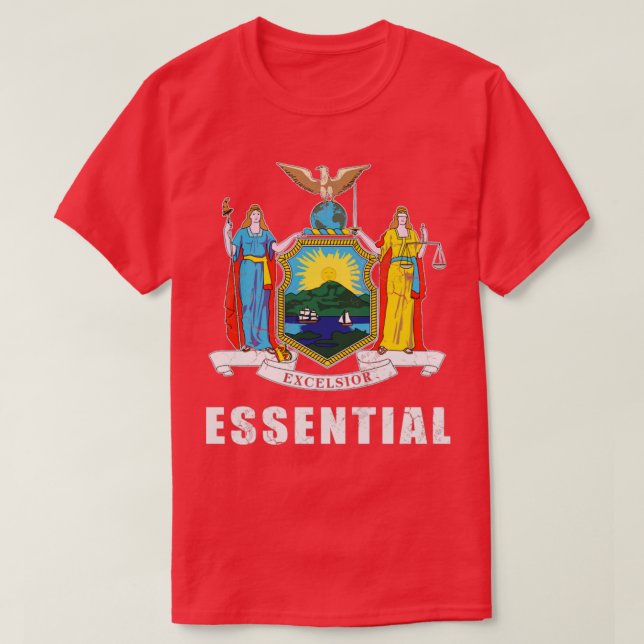 New York Essential Worker Flagga Covid T Shirt (Design framsida)