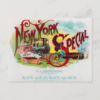 New York-etikett för Speciell vintage av cigarr Vykort