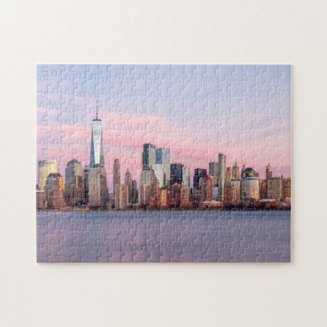 New York Evening Skyline Pussel (Horisontell)